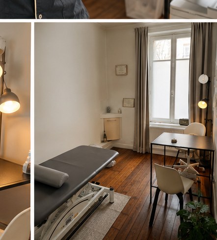 Intérieur du cabinet d'ostéopathie de Quentin Ubeaud à Neuilly-sur-Seine